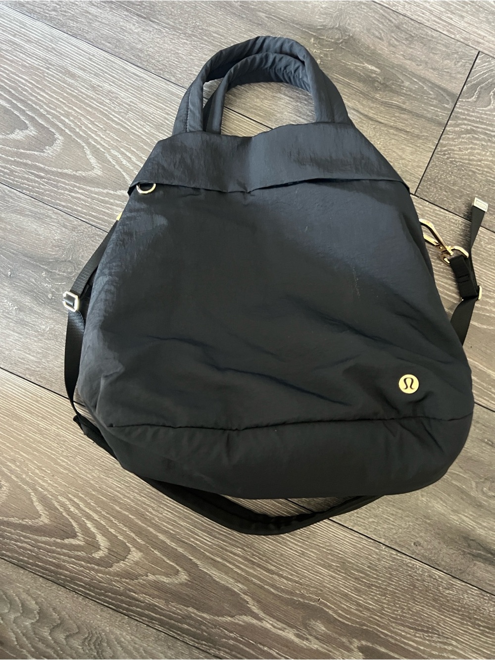 lululemon athletica Black Padded Backpack Tote